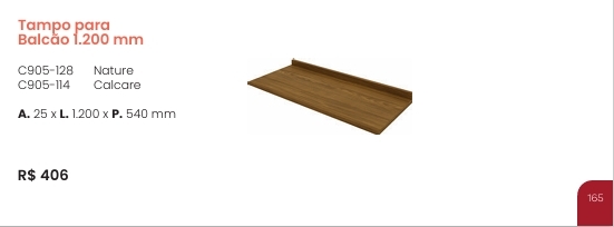 Americana | Tampo Para Balcão 1200 mm | C905 | Henn 0126