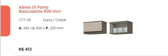 Connect | Aéreo 1 Porta Basculante 600 mm| C77 | Henn 0126