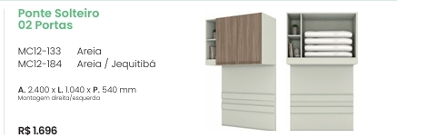 Seletto Ponte Solteiro 2 Portas | MC12 | Henn 0126