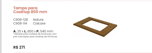 Americana | Tampo Para Cooktop 800 mm | C908 | Henn 0126