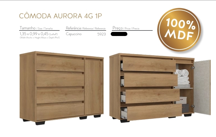 Cômoda Aurora 4G 1P | 5923 | Thb 0226
