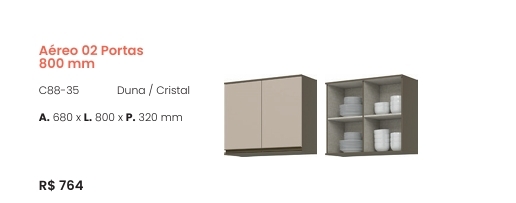 Connect | Aéreo 2 Portas 800 mm | C88 | Henn  0126