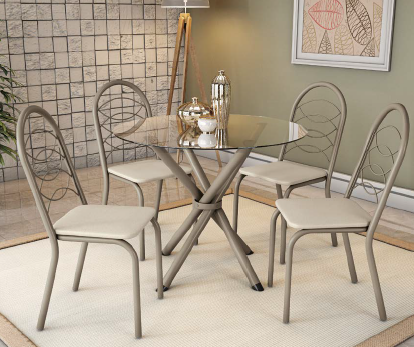 Conjunto Mesa Volga + Cadeiras | CMC683NK-16 | Kappesberg