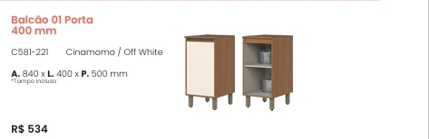 Venaly | Balcão 1 Porta | C581 | Henn 0126