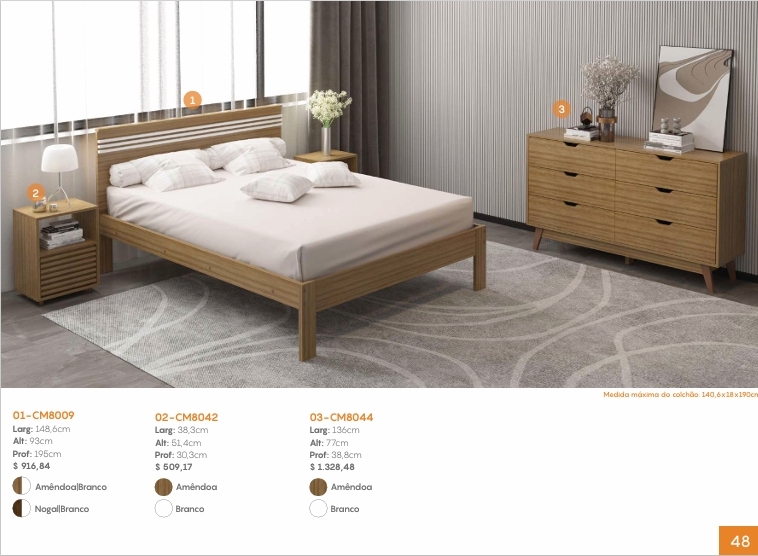 Mesa De Cabeceira | CM8042 | Tecnomobili 0226