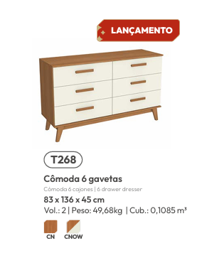Cômoda 6 Gavetas | T268 | Kappesberg 0226 