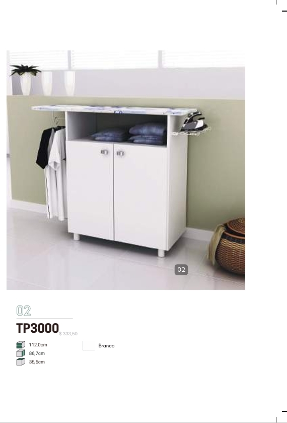 Balcão Com Tabua De Passar E Cabideiro | TP3000 | Tecnomobili 0126