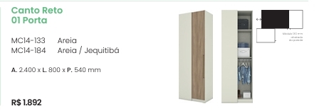 Seletto Canto Reto 1 Porta | MC14 | Henn 0126