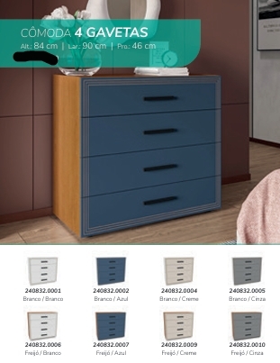 Cômoda 4 Gavetas | Politorno 0226 
