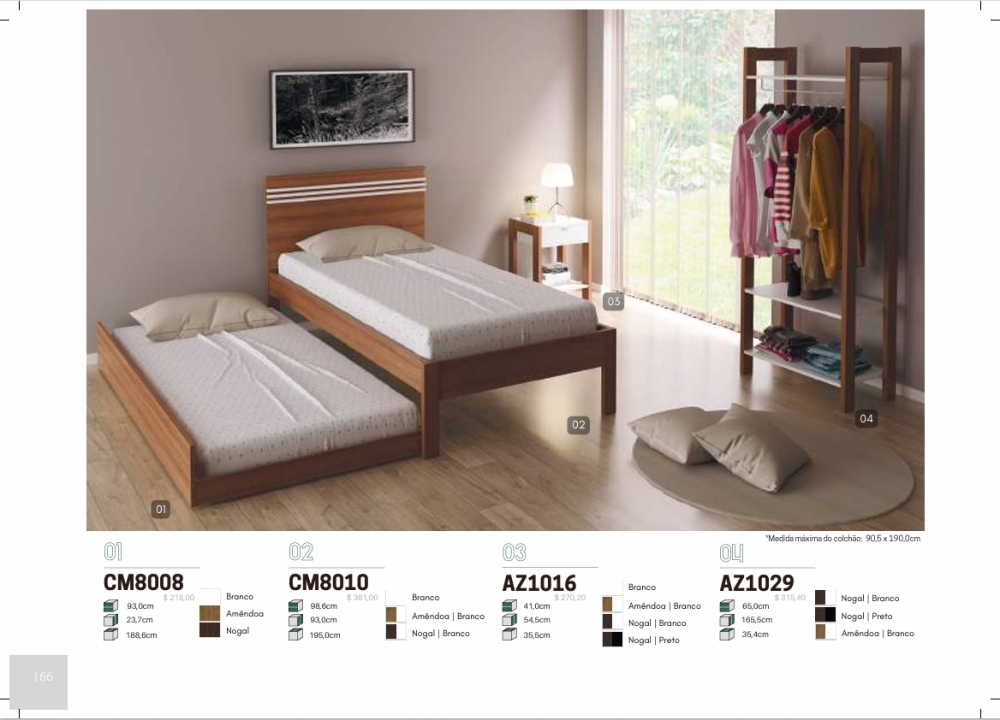 Cama Solteiro Auxiliar | CM8008 | Tecnomobili 0126