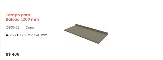 Connect | Tampo Para Balcão 1200 mm | C905 | Henn 0126