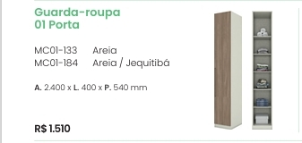 Seletto Roupeiro 1 Porta | MC01 | Henn 0126