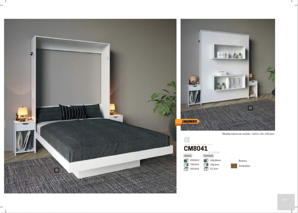 Cama Casal Articulável Com 2 Mesas De Cabeceira | CM8041 | Tecnomobili 0126 