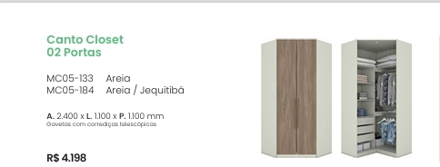 Seletto Canto Closet 2 Portas | MC05 | Henn 0126