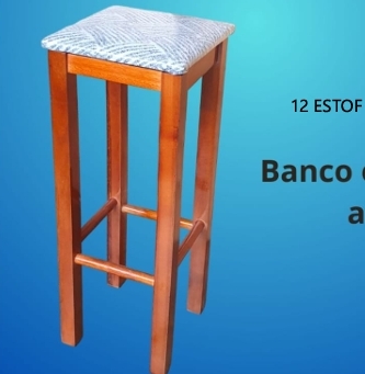Banco Alto Estofado | 1013-C | Cimetal 0126
