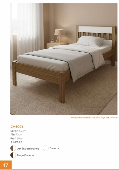 Cama Solteiro | CM8006 | Tecnomobili 0226