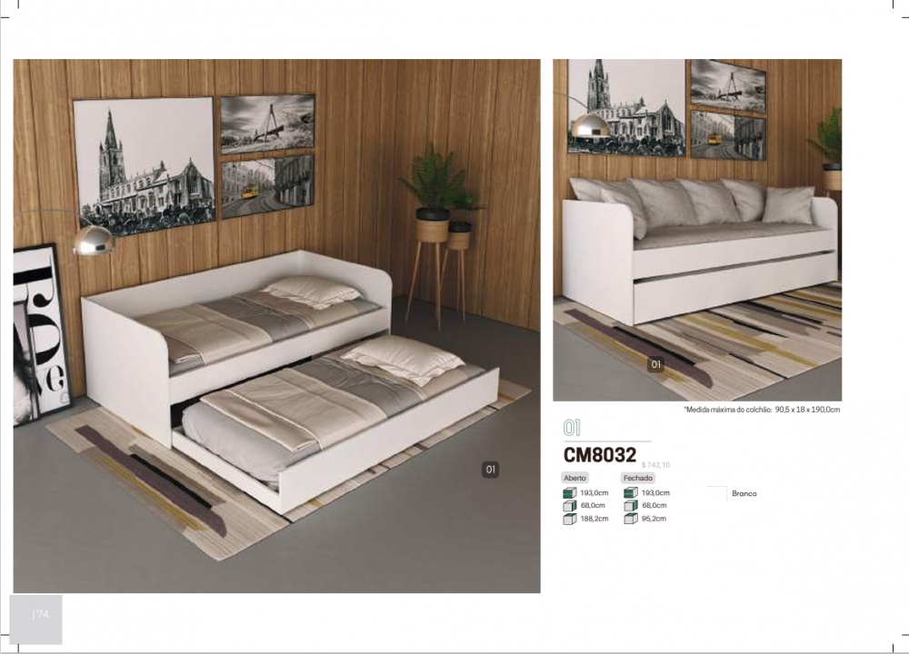 Bicama Solteiro | CM8032 | Tecnomobili 0126