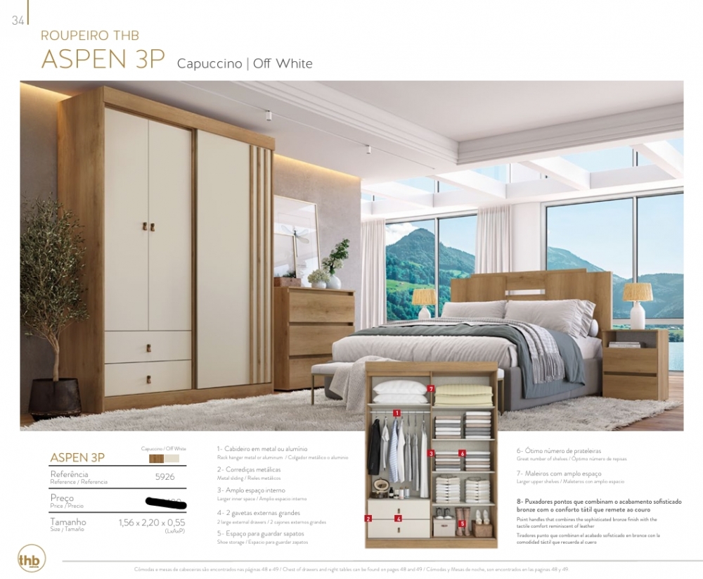 Roupeiro Aspen 3P | 5926 | Thb 0226