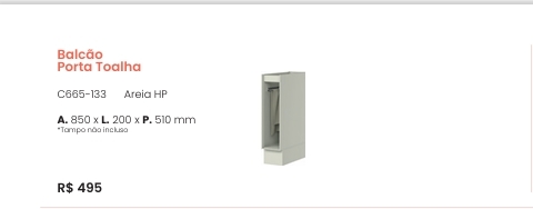 Fineze | Balcão Porta Toalha | C665 | Henn 0126