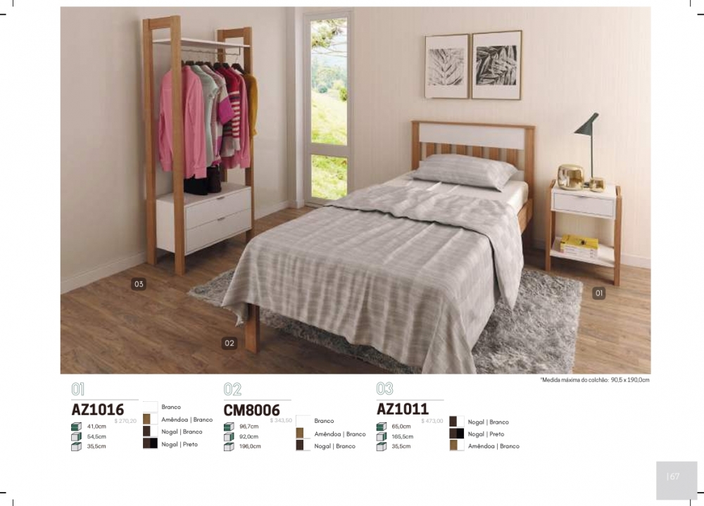 Cama Solteiro | CM8006 | Tecnomobili 0126