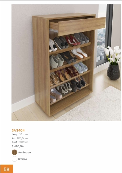 Sapateira C/ Gaveta | SA3404 | Tecnomobili 0226