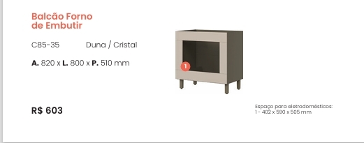 Connect | Balcão Forno De Embutir | C85 | Henn 0126