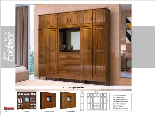 Roupeiro Ibiza | 3151 | Linha Evidence | MPO 0126