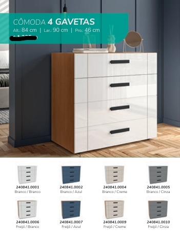 Cômoda 4 Gavetas | Politorno 0226