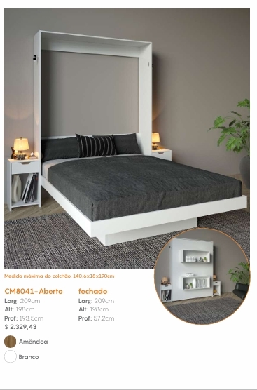 Cama Articulável Casal C/2 Mesas De Cabeceira | CM8041 | Tecnomobili 0226 