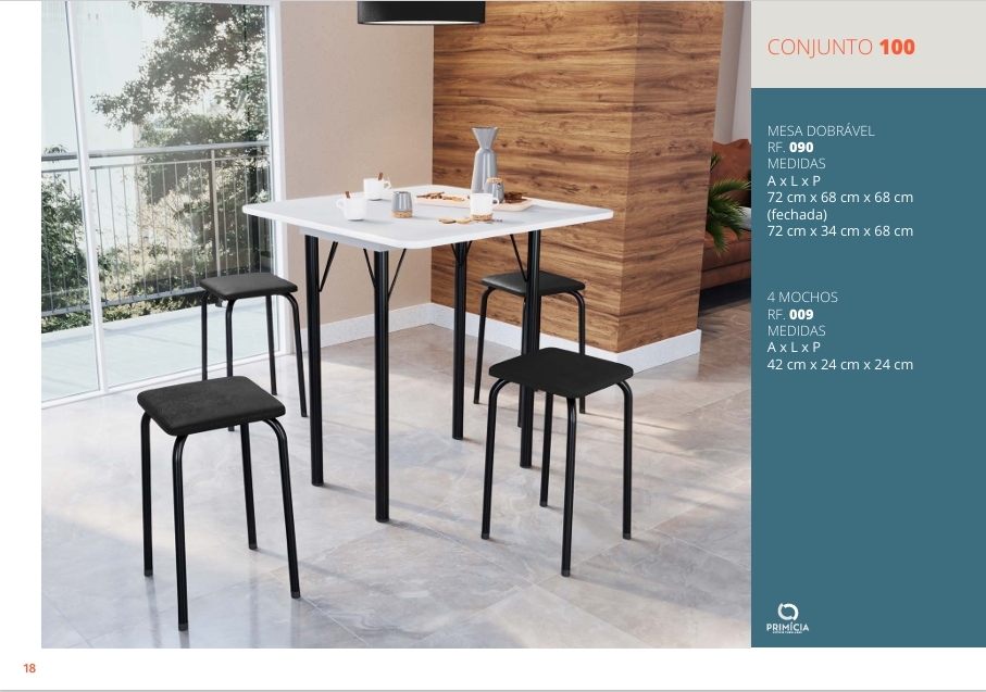 Mochos | 009 | R$ 38,00  / Mesa Dobrável 0,68 x 0,68 | 090 | R$ 198,00  Pop Simacla 0226