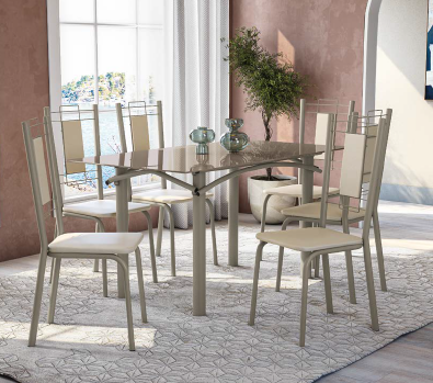 Conjunto Mesa Elba + Cadeiras | CMC956NK-16 | Kappesberg