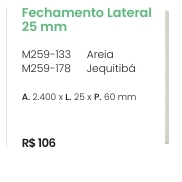 Seletto Fechamento Lateral 25 mm | M259 | Henn 0126