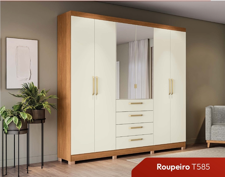 Roupeiro 6 Portas | T585 | Kappesberg 0226   C/Espelho 1590,00 E Versão C/Espelho 1850,00