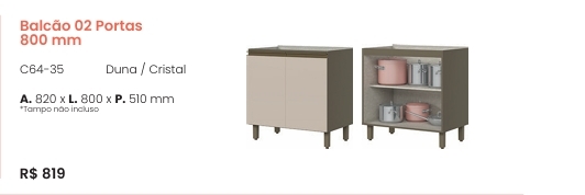 Connect | Balcão 2 Portas 800 mm | C64 | Henn 0126