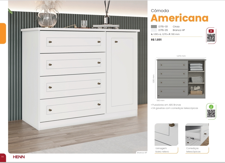 Cômoda Americana | D715 | Henn 0126 