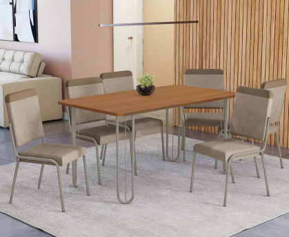 Conjunto Mesa Constanza + Cadeiras | CMC1216NK-A051C | Kappesberg