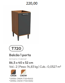 Cozinha Modulada Linna | Valor Das Peças Avulsas Acima De Cada Imagem Do Produto | Kappesberg 0226   Confira !