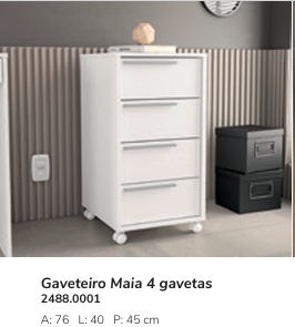 Gaveteiro 4 Gavetas Maia | Politorno 0226