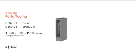 Americana | Balcão Porta Toalha | C362 | Henn 0126