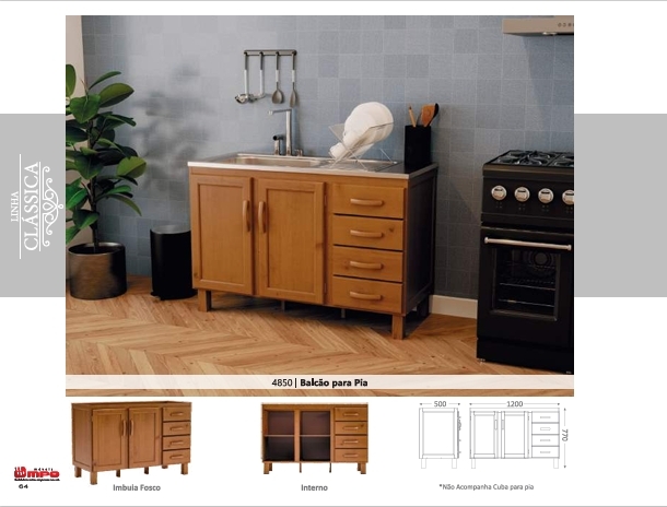 Balcão Pia | 4850 | Linha Clássica | MPO 0126