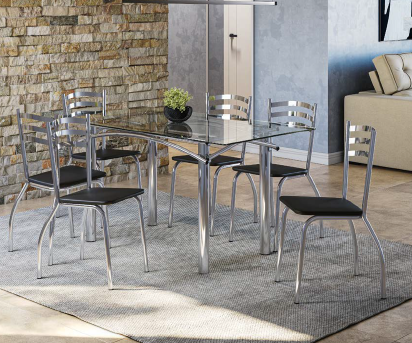 Conjunto Mesa Elba + Cadeiras | CMC045CR-110 | Kappesberg