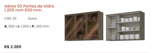 Connect | Aéreo 3 Portas Vidro | C80 | Henn 0126