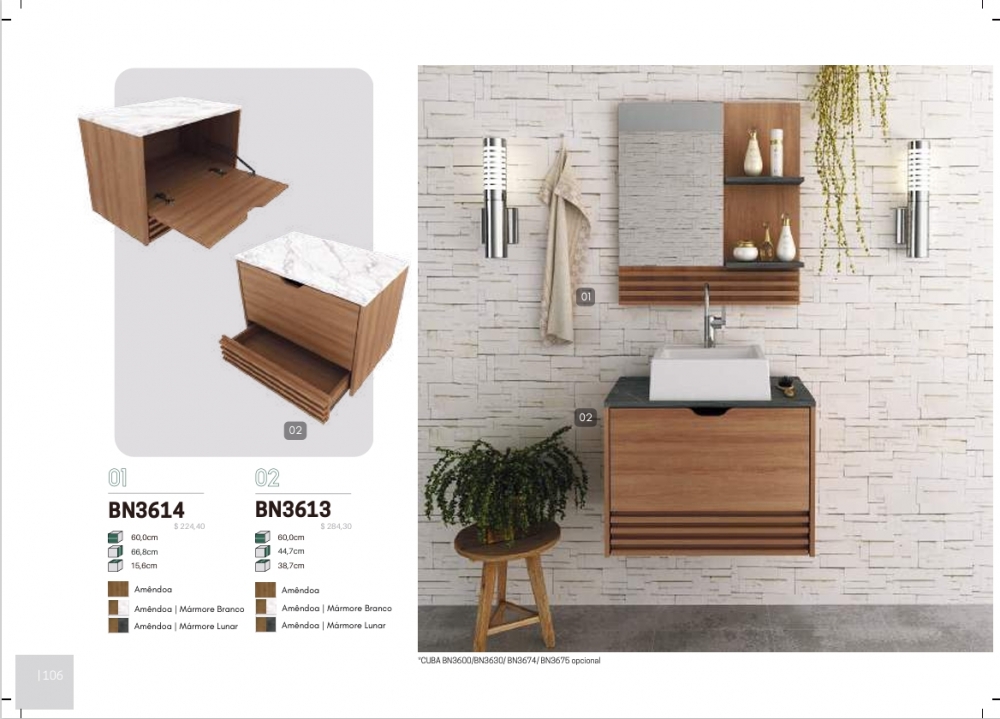 Balcão Gabinete Suspenso | BN3613 | Tecnomobili 0126