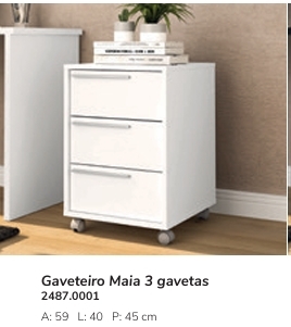 Gaveteiro 3 Gavetas Maia | Politorno 0226