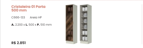 Fineze | Cristaleira 1 Porta | C666 | Henn 0126