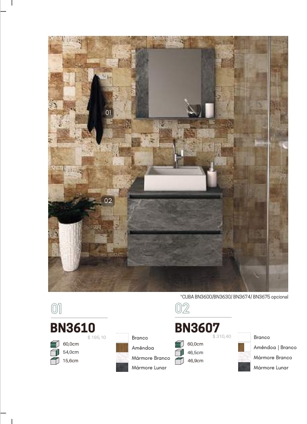 Balcão Gabinete Suspenso | BN3607 | Tecnomobili 0126