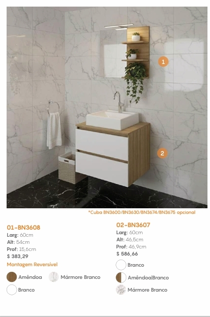 Balcão Gabinete Suspenso | BN3607 | Tecnomobili 0226