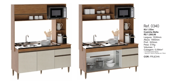 Cozinha Compacta Bella | 0340 | Soluzione 0126