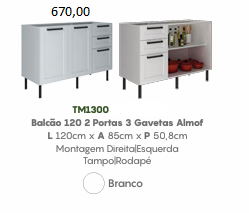 Cozinha Modulada Grazi | Valor Das Peças Avulsas Acima De Cada Imagem Do Produto | Tecnomobili 0226   Confira !