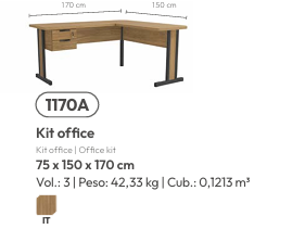 Escrivaninha Kit Office | 1170A | Kappesberg 0226